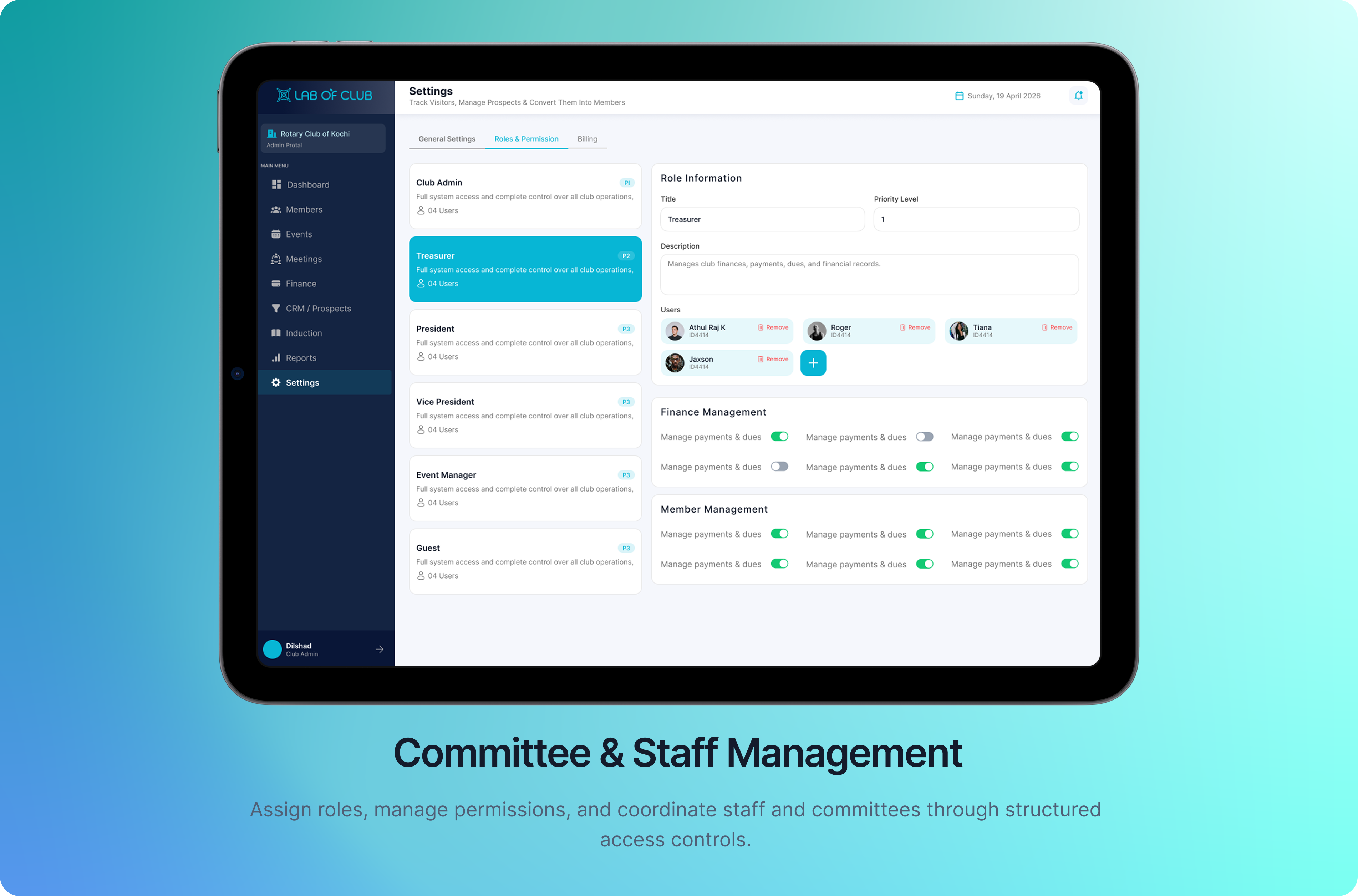 Committee & Staff Management